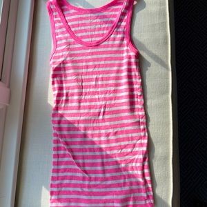 Pink & White Strip Tank Top